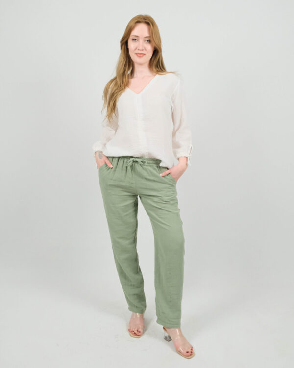 Unisex Müslin Bol Paça Pantolon