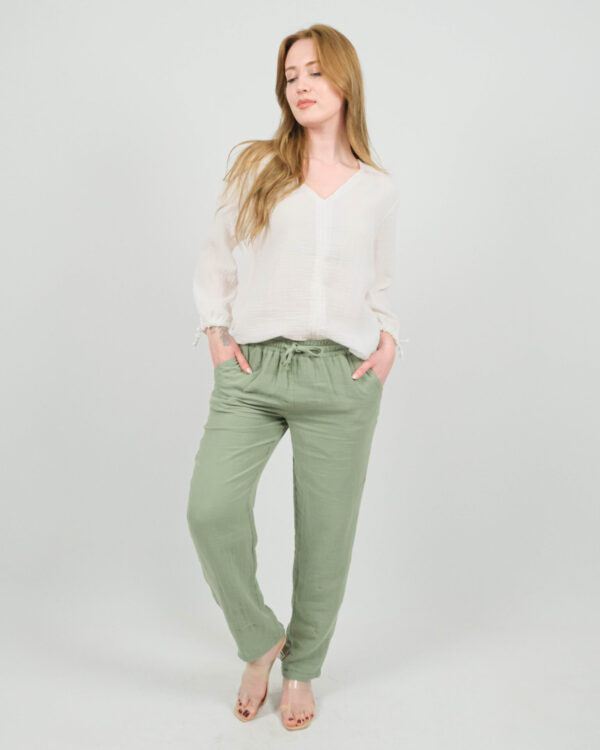 Unisex Müslin Bol Paça Pantolon