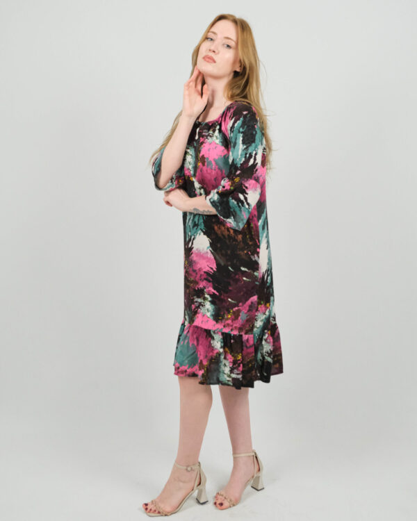 Desenli Viskon  Elbise