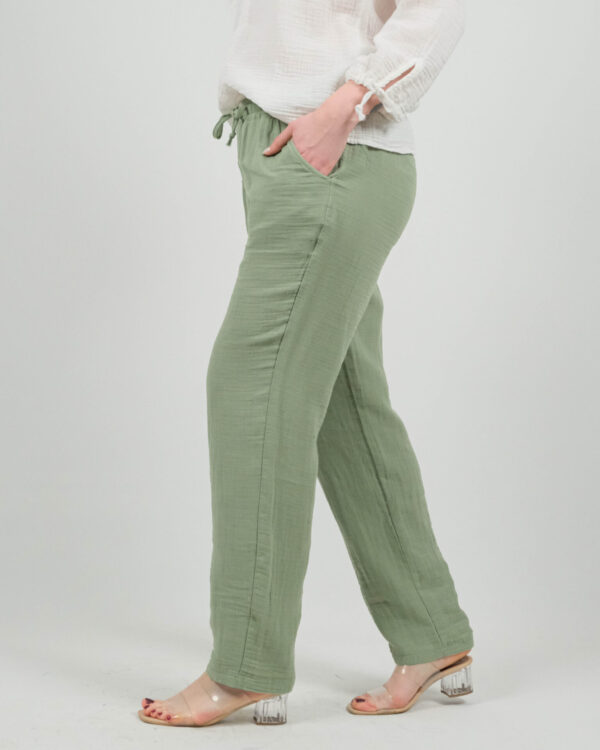Unisex Müslin Bol Paça Pantolon