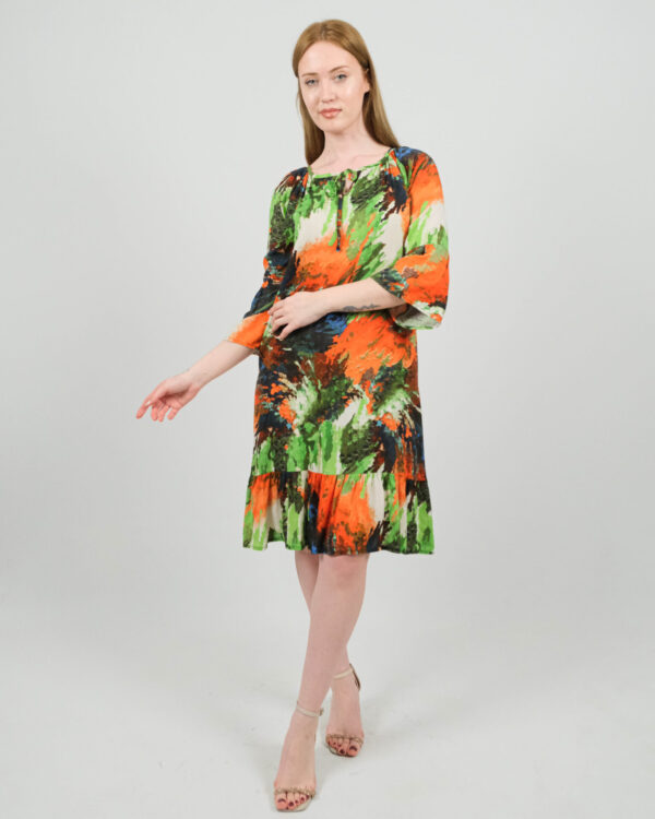 Desenli Viskon  Elbise