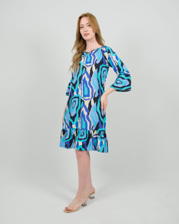 Desenli Viskon  Elbise