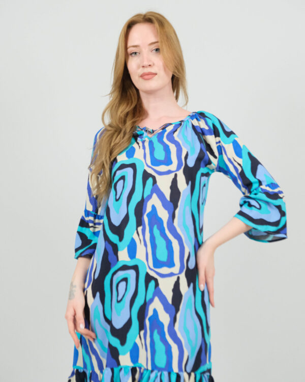 Desenli Viskon  Elbise