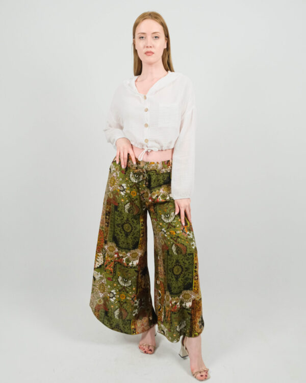 Kapüşonlu Düğmeli  Crop Bluz