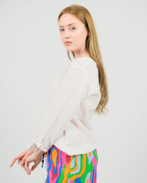 Büzgü Detaylı Pamuklu Bluz