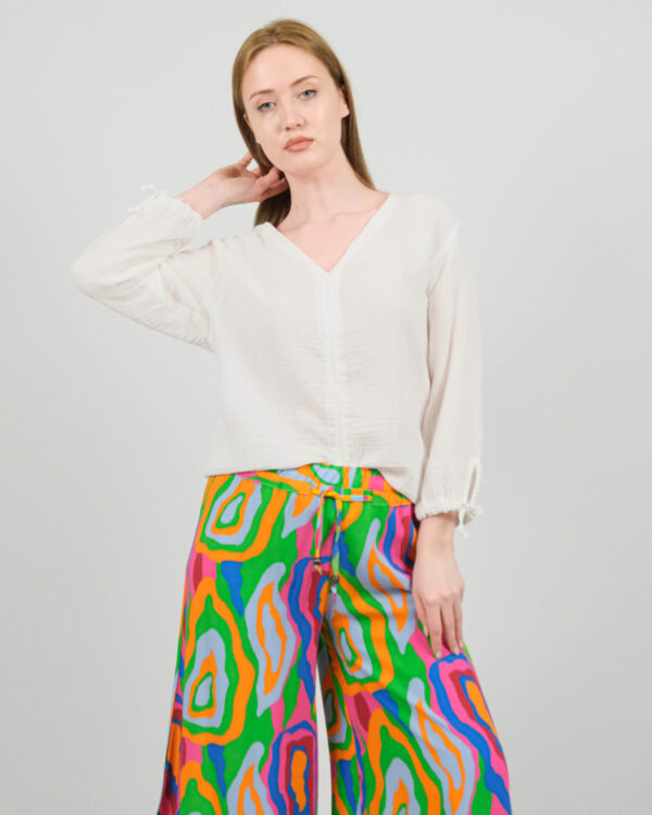 Büzgü Detaylı Pamuklu Bluz