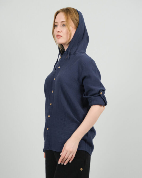 Unisex Kapüşonlu Gömlek
